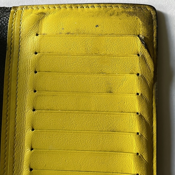 Louis Vuitton Brazza Damier Graphite Yellow Stripe Wallet- FLAWED GEM - Picture 9 of 13